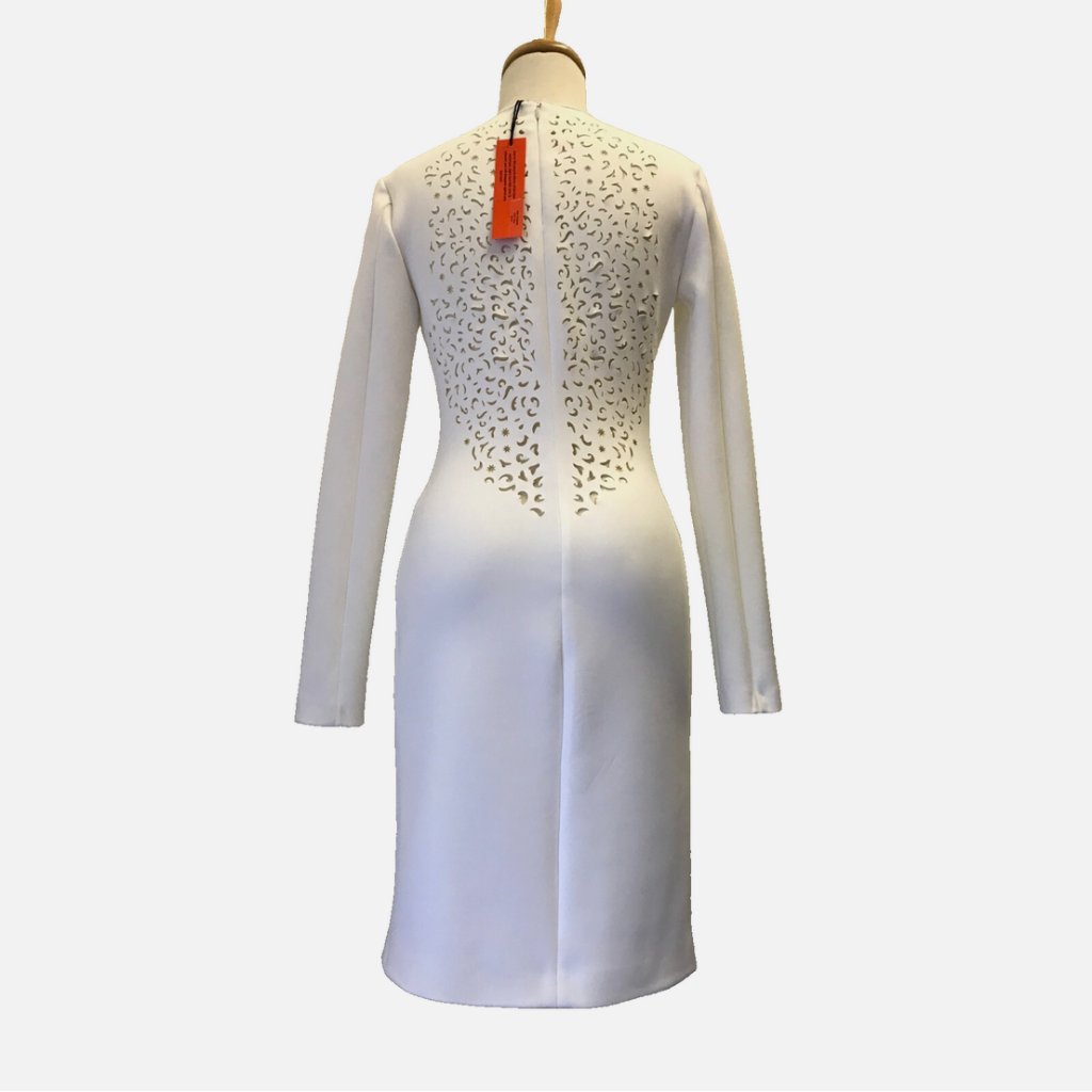 Clover Canyon White Laser Cut Long Sleeve Dress